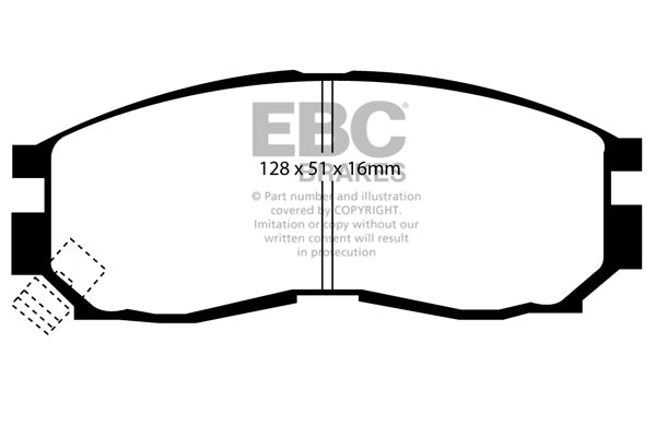 EBC DP4830R ( (Yellow Stuff) CHRYSLER SEBRING; MITSUBISHI COLT III, COLT IV, ECLIPSE, ECLIPSE I, ECLIPSE II, ECLIPSE III, GALANT V 1.6-2.5 06.84-12.07)