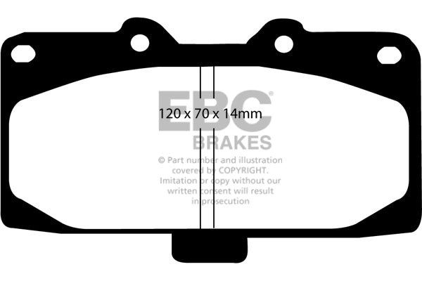 EBC DP51200NDX ((Blue Stuff) NISSAN 200SX, 300ZX, SILVIA, SKYLINE; SUBARU IMPREZA 2.0-3.0 04.84-)