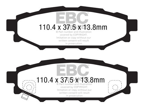 EBC DP51584NDX ((Blue Stuff) SUBARU BRZ, FORESTER, IMPREZA, LEGACY III, LEGACY IV, LEGACY V, OUTBACK, XV; TOYOTA GT 86 1.5-3.6 12.98-)