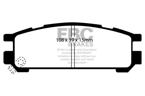 EBC DP3821C ((Red Stuff) SUBARU IMPREZA, LEGACY I, LEGACY II, LEGACY OUTBACK, SVX 2.0/2.5/3.3 08.91-06.09)